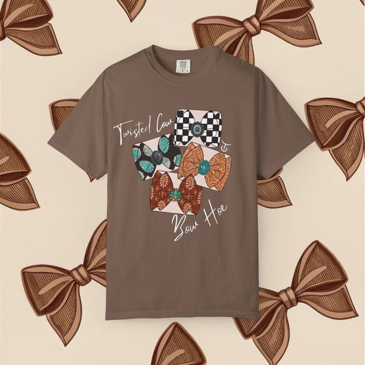 Twisted Cow Bow Hoe Tee