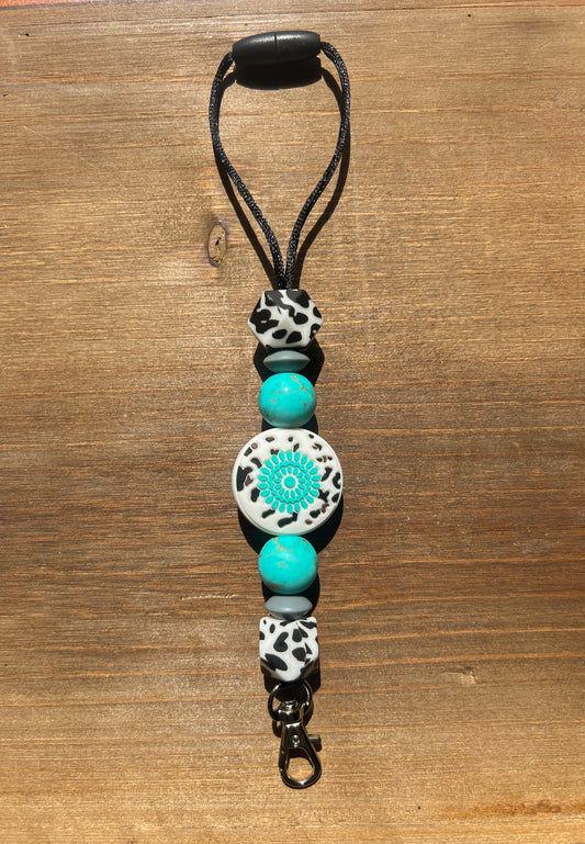 Turquoise Cow Freshie Hanger