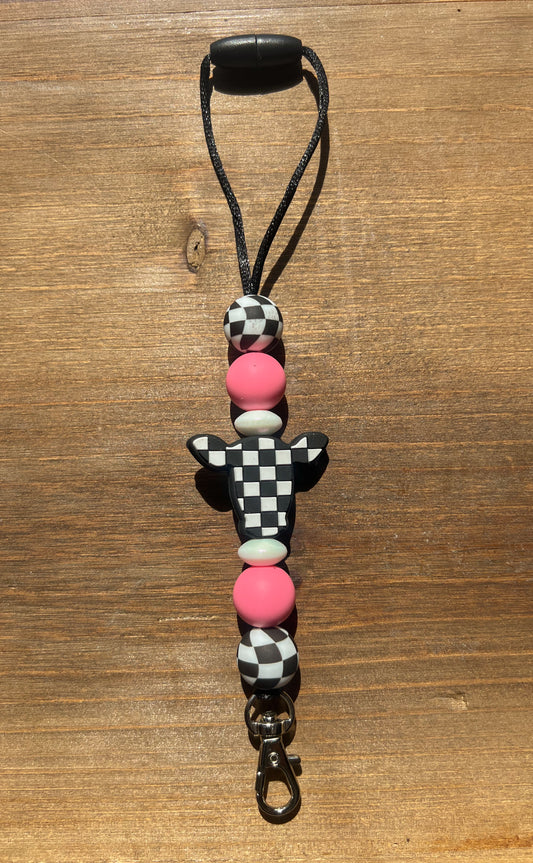 Pink & Checkered Freshie Hanger