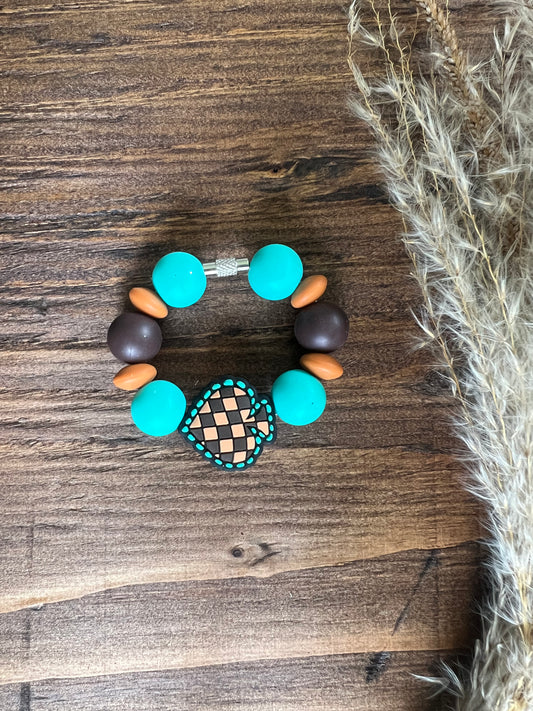 Checkered Spade Cup Charm