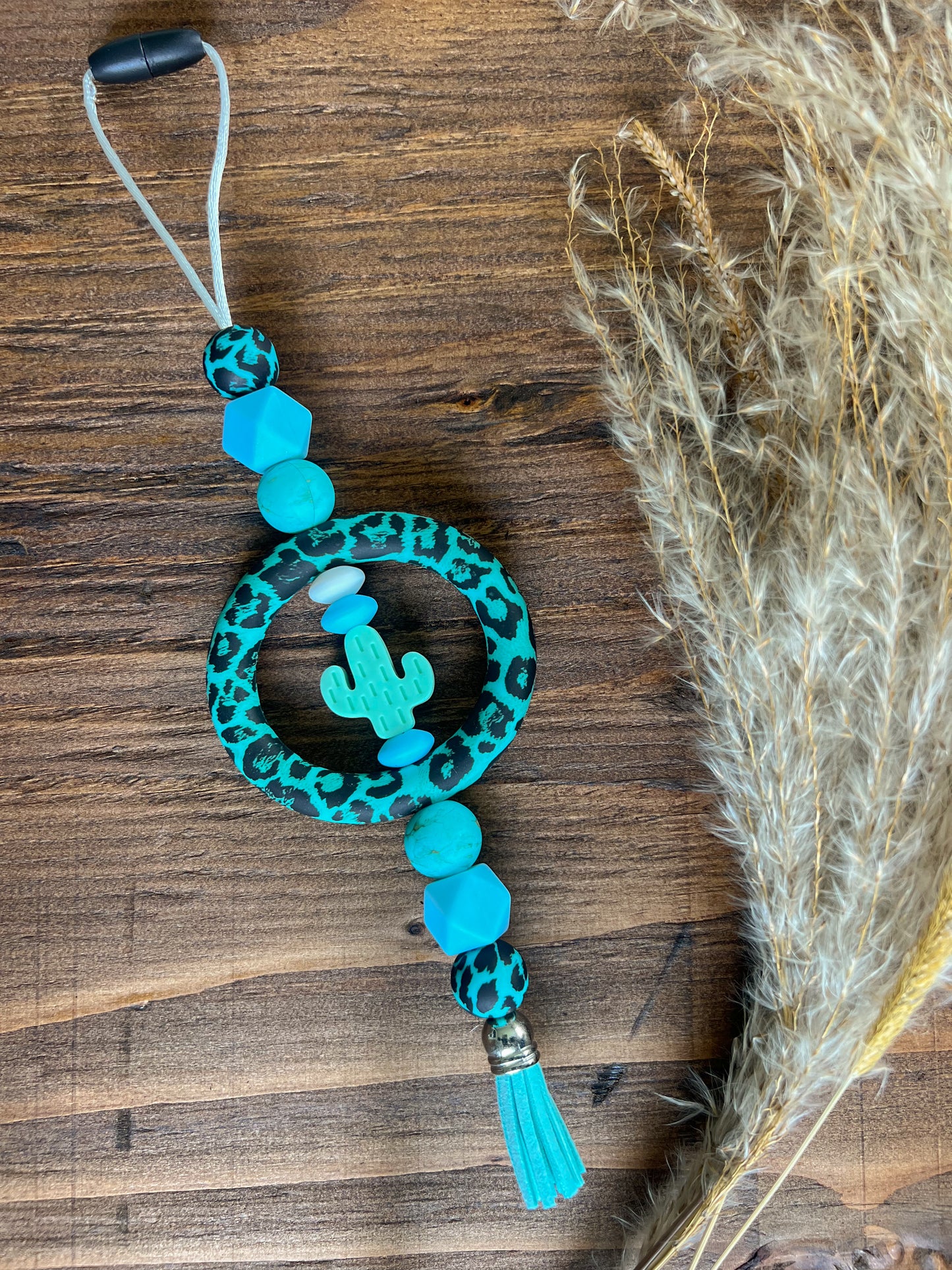 Blue Cactus Car Charm