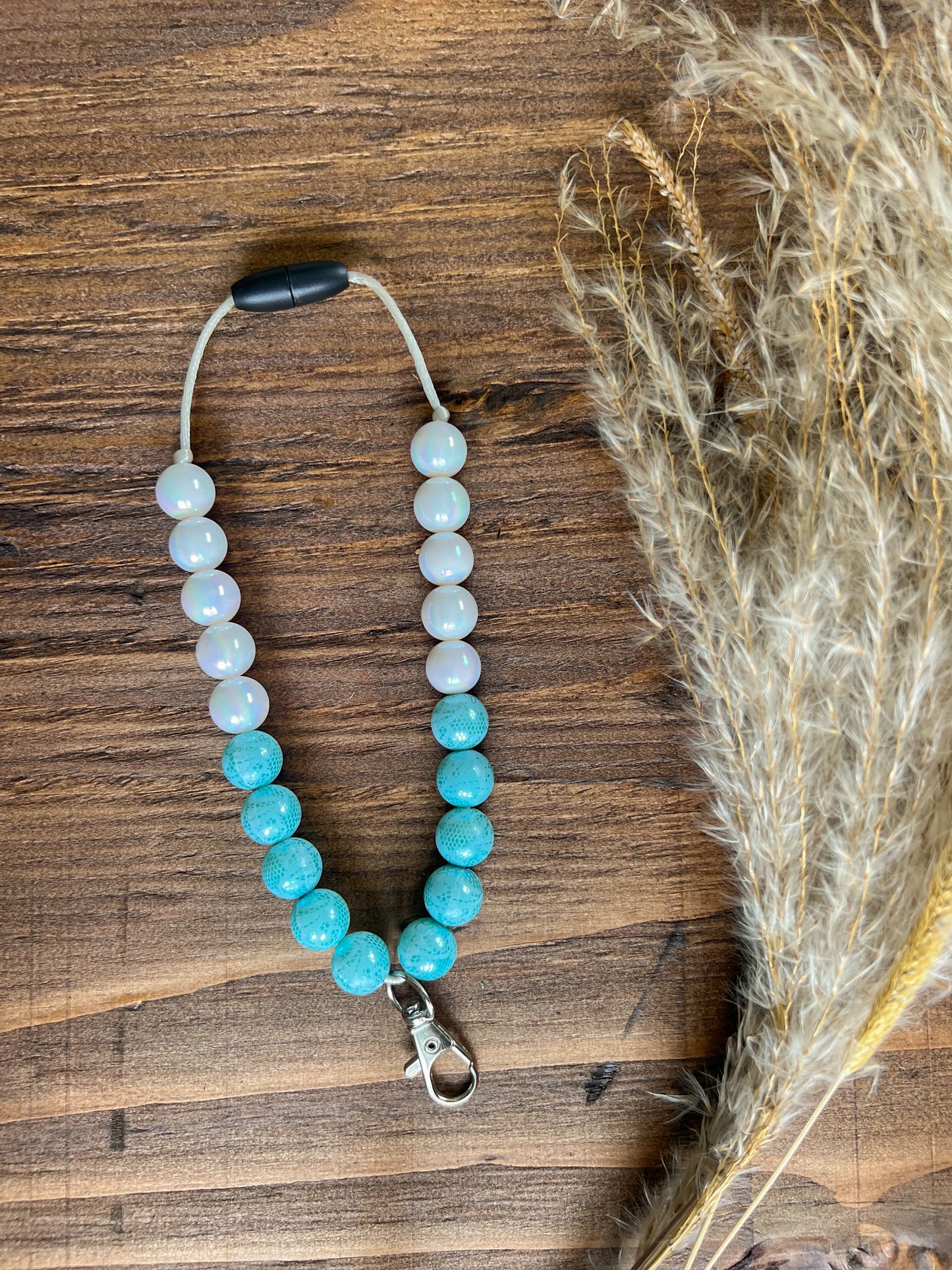 Turquoise & White Lace Freshie Necklace