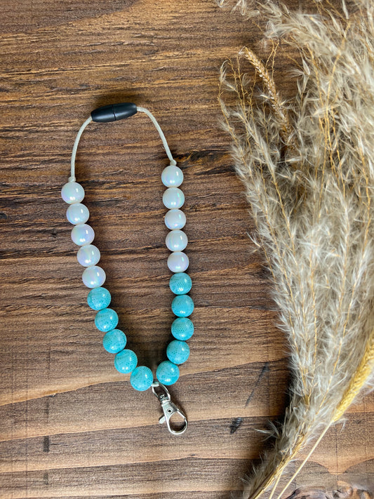 Turquoise & White Lace Freshie Necklace