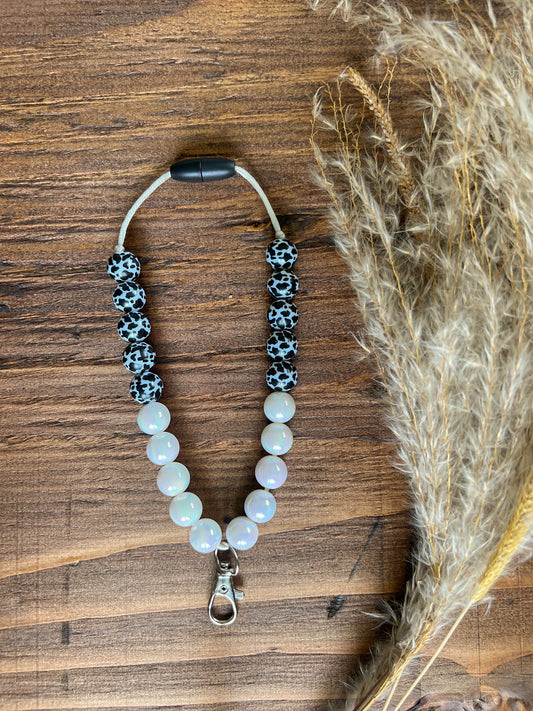 White & Cowprint Freshie Necklace